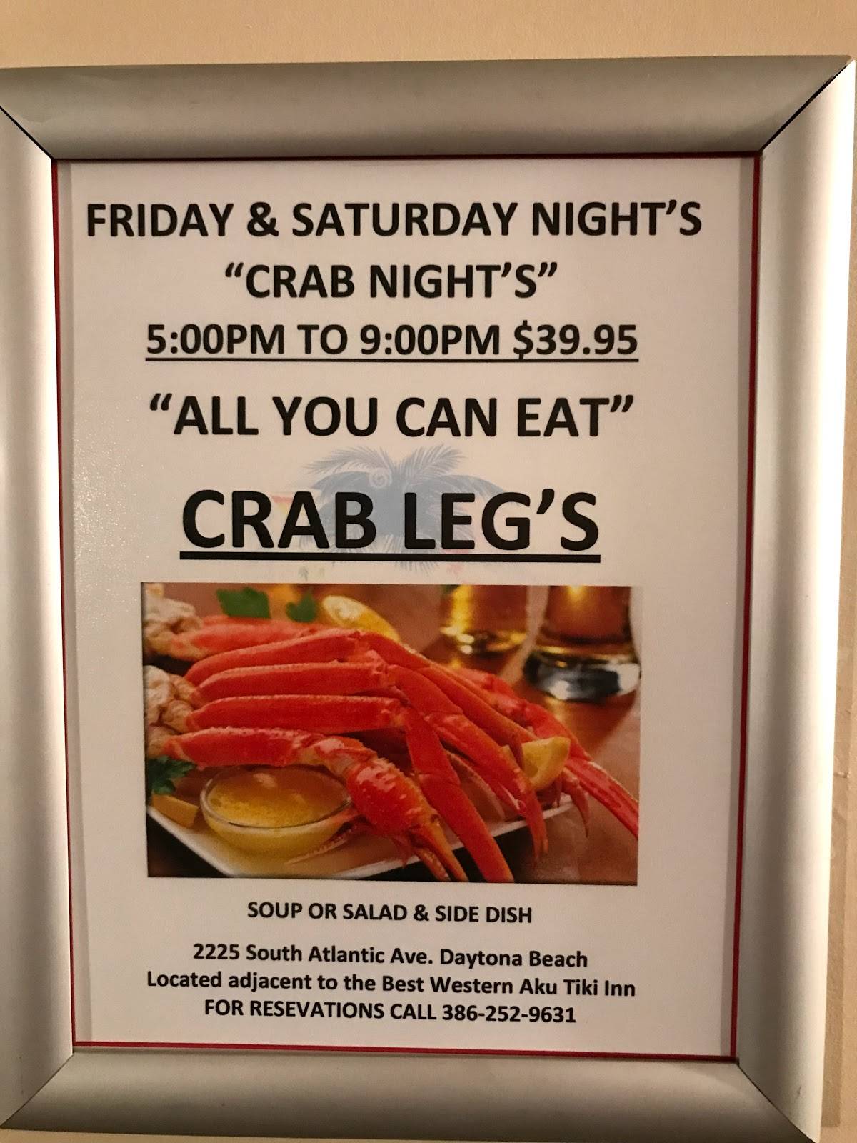 Menu at Traders Restaurant & Tiki Lounge, Daytona Beach