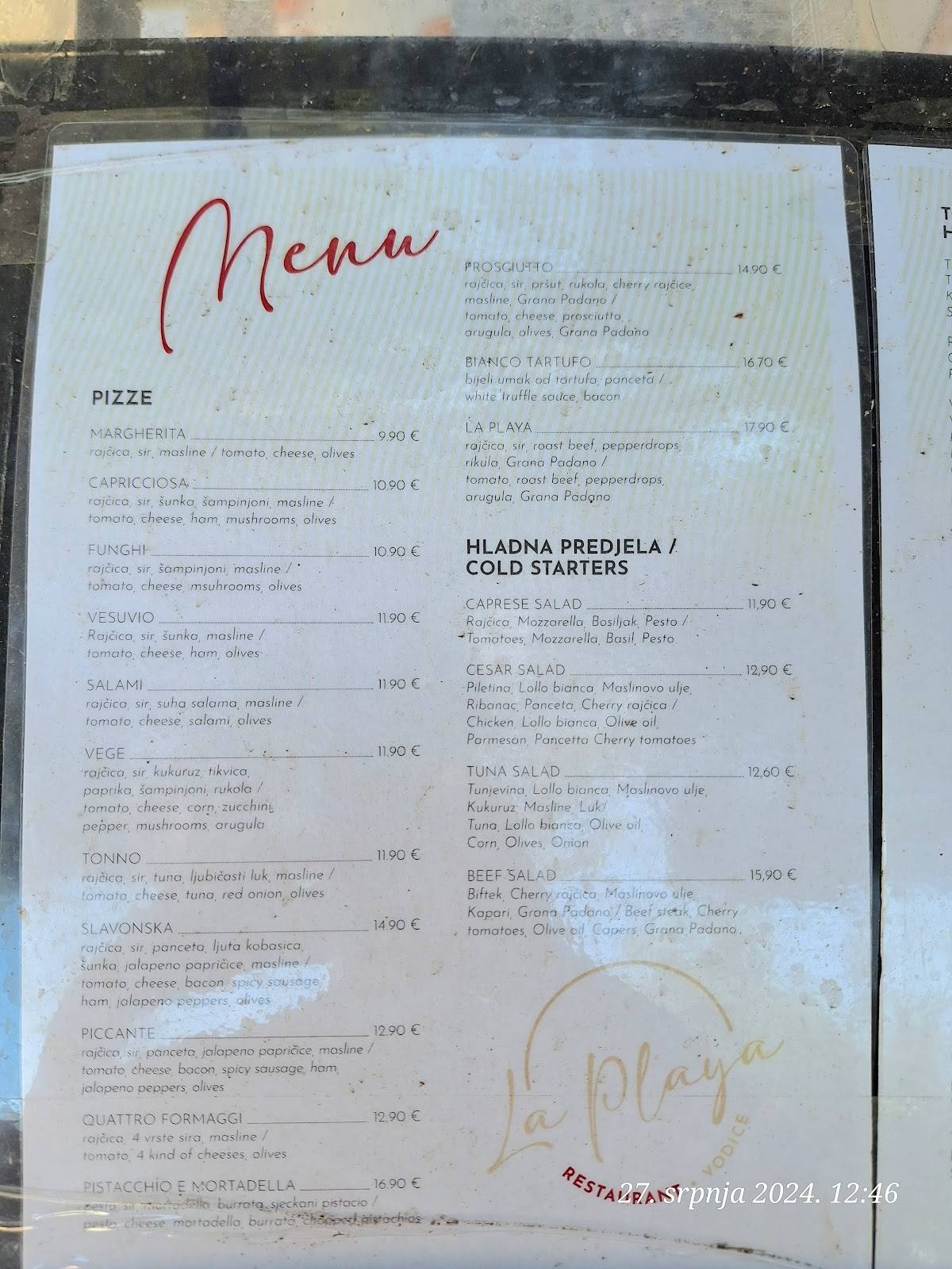 Menu di Tratoria Mamma Mia 