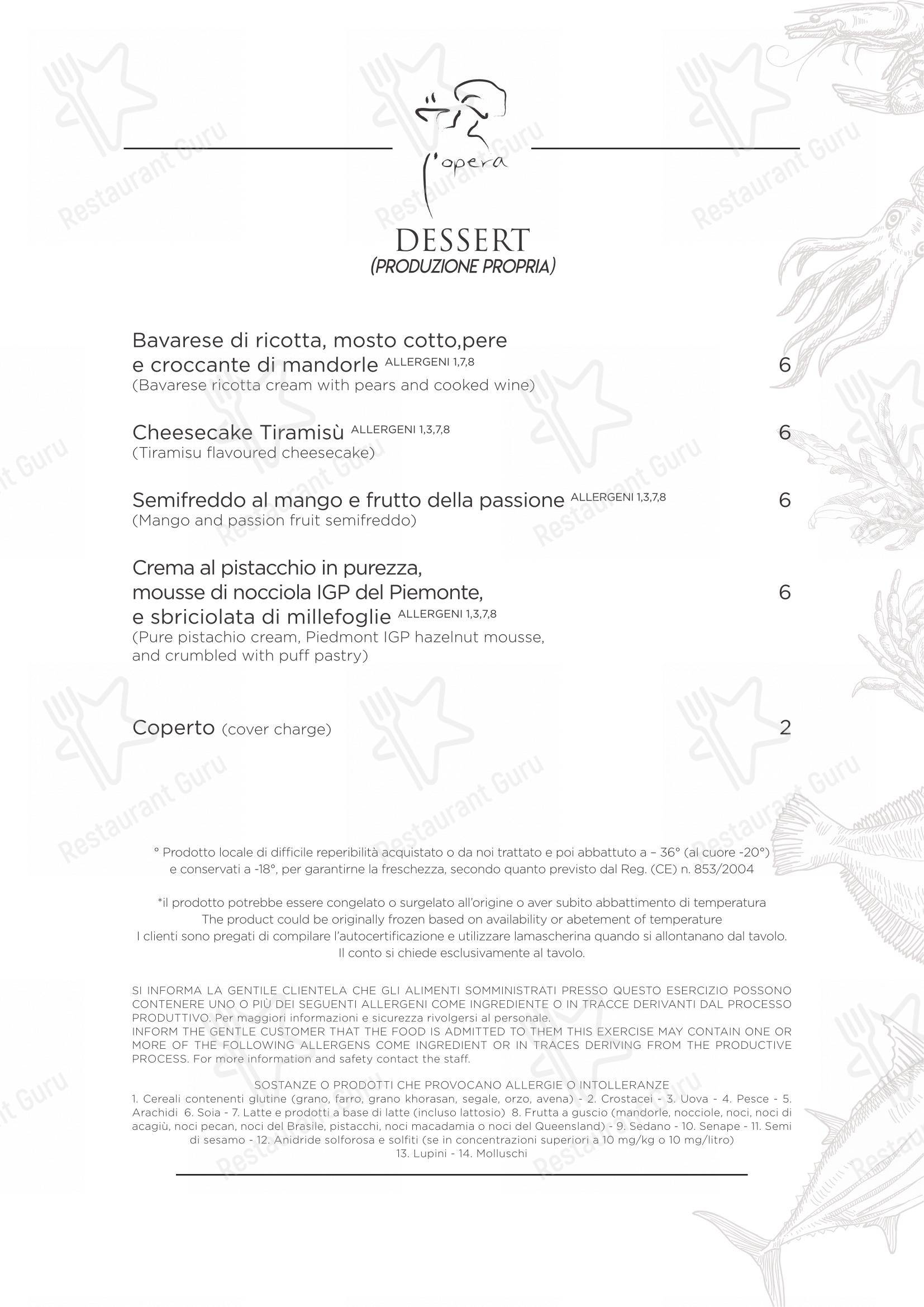 Trattoria L'Opera Termoli in Termoli - Menu