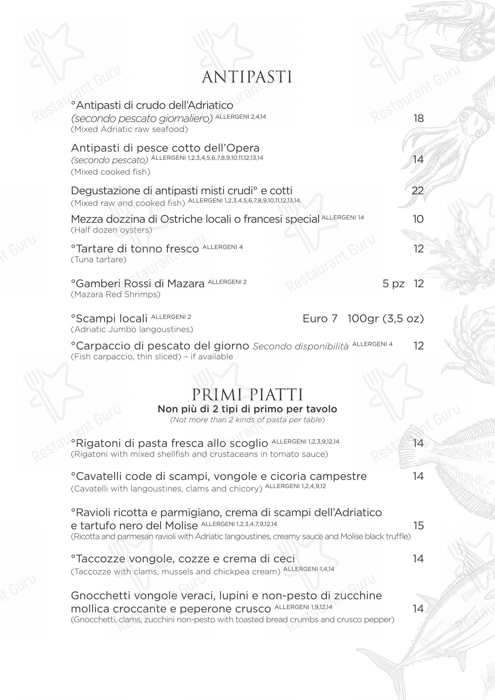 Trattoria L'Opera Termoli in Termoli - Menu