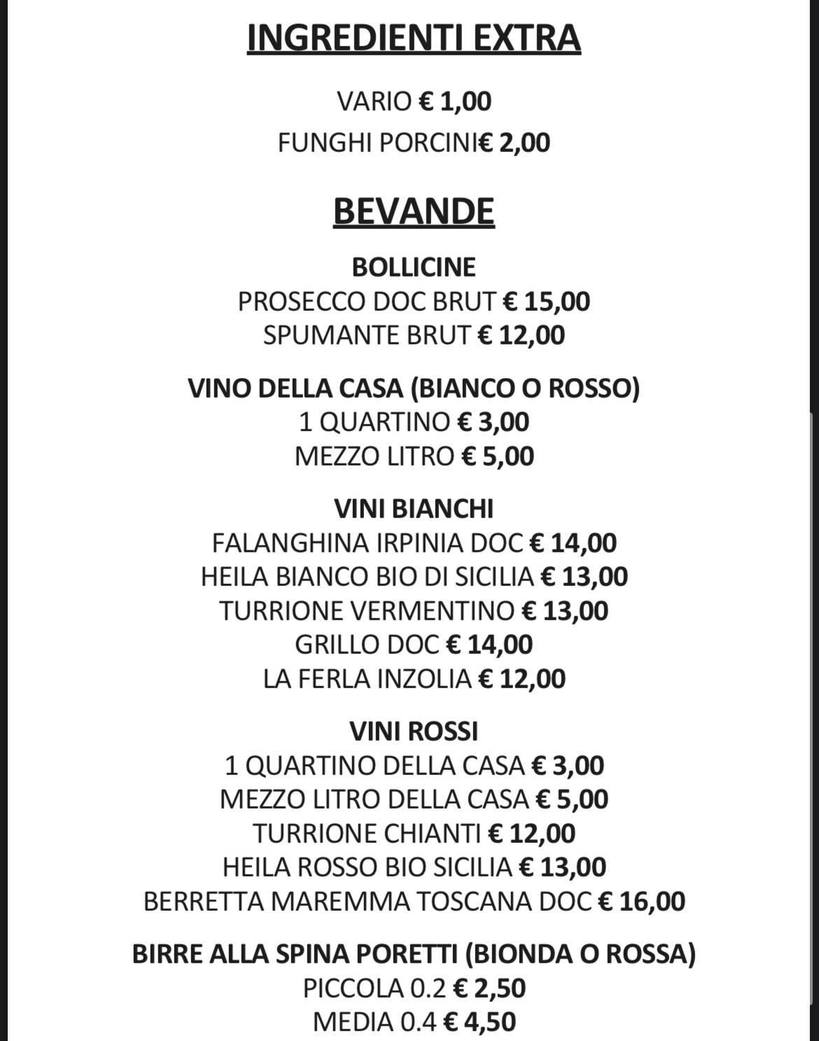 Menu di Ristorante Il Castello Di Signa 