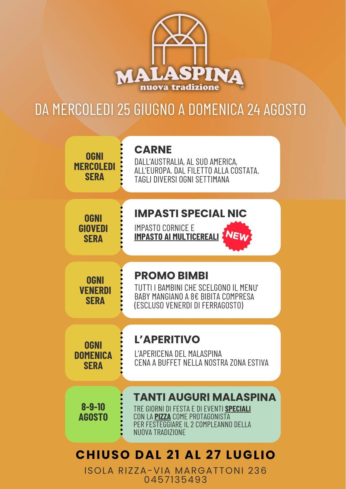 Menu di Trattoria Malaspina 