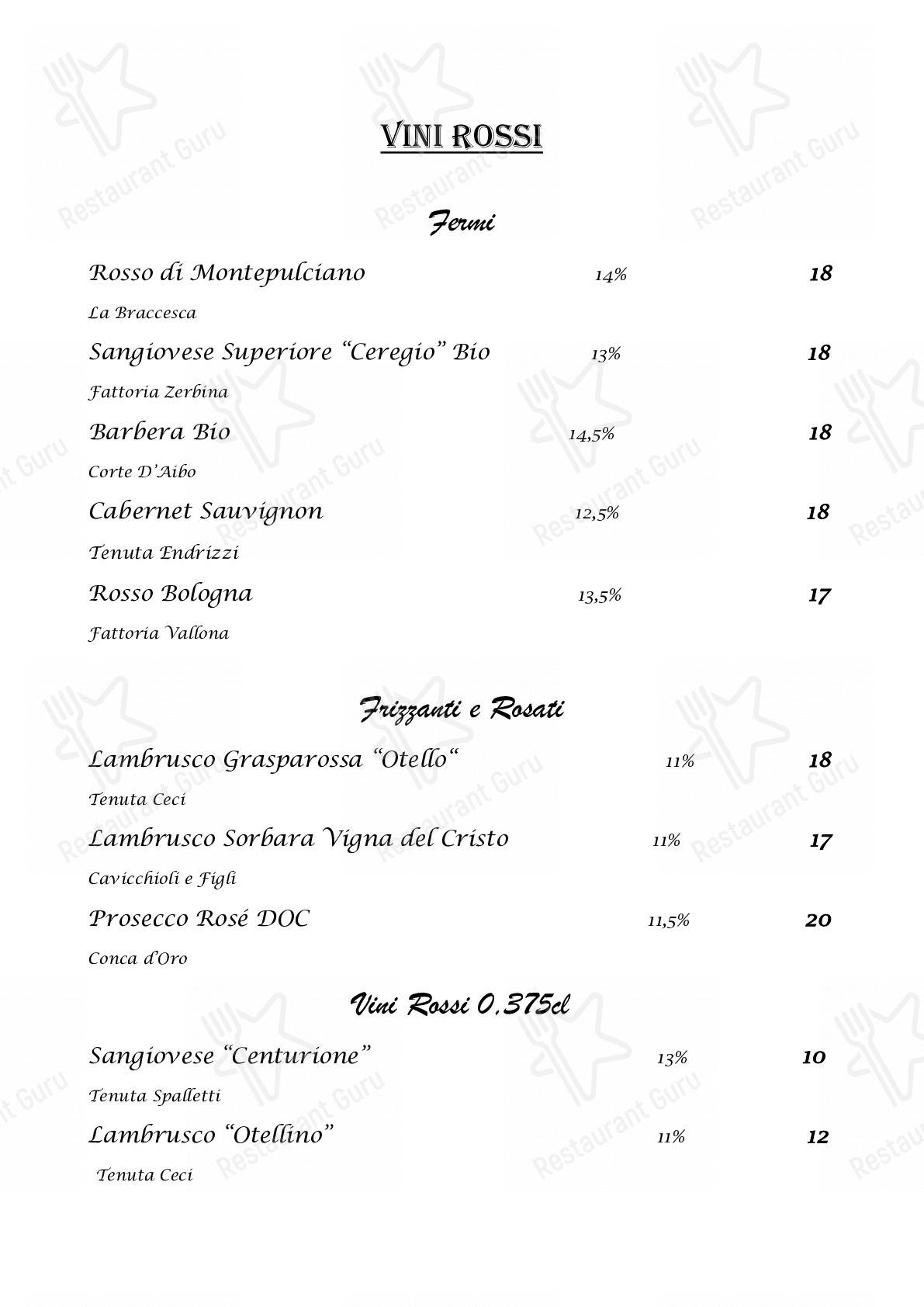 Menu di Trattoria Siro