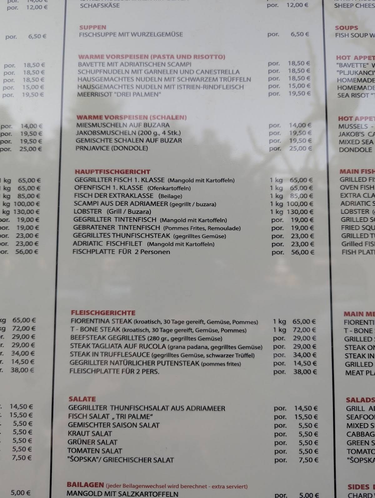Menu di Tri Palme 