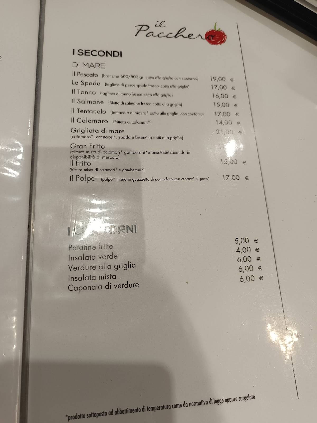 Menu di Il Pacchero 