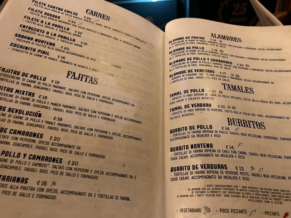 Menu di Revolucion 