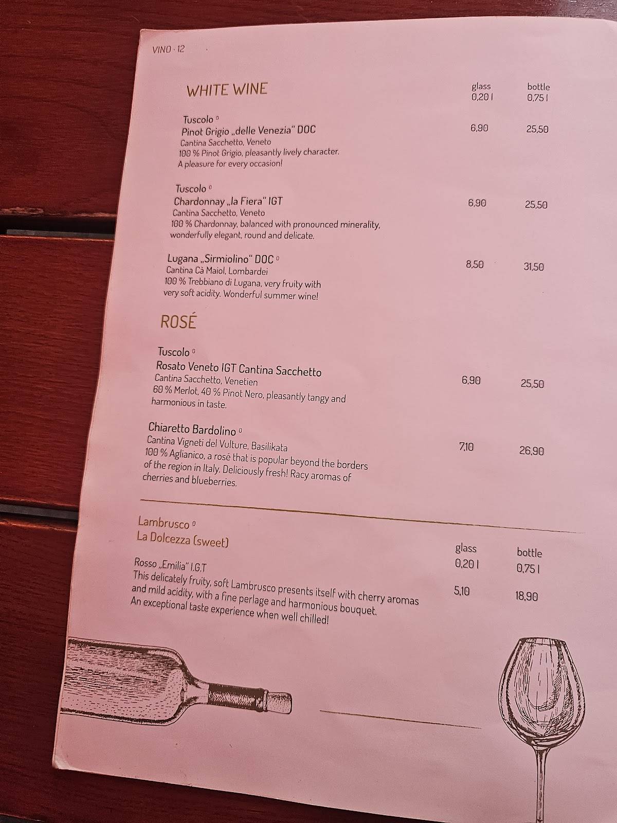 Menu de Tuscolo Munster view