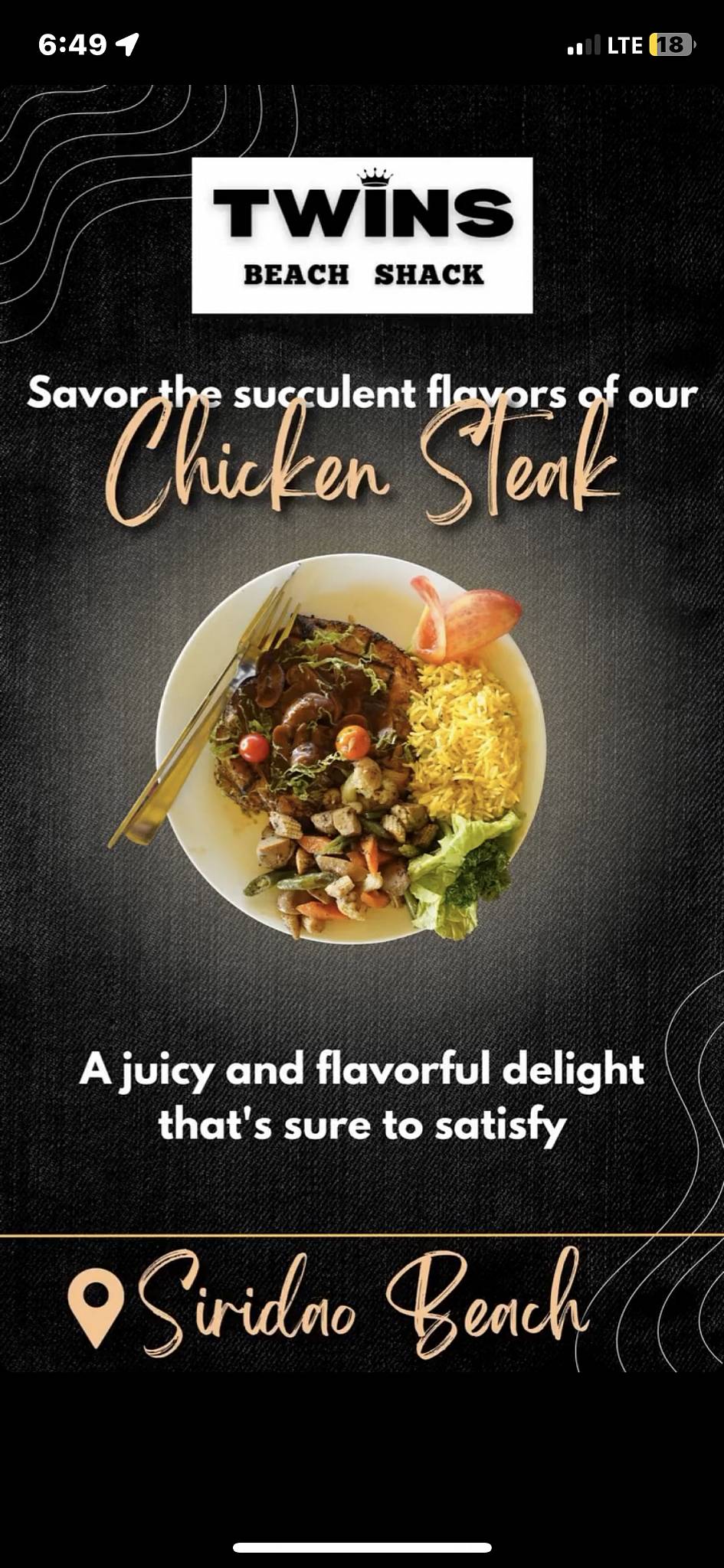 Twins Beach Shack menu