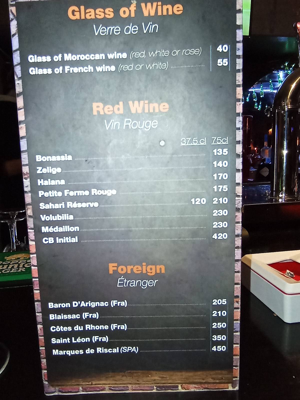 Menu de Upstairs