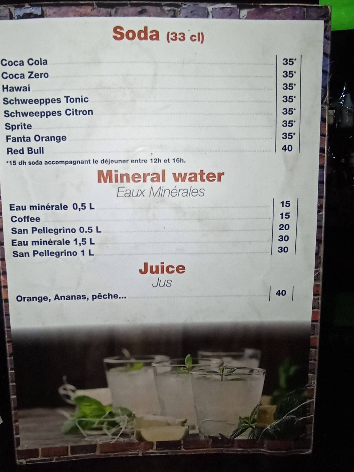 Menu de Upstairs