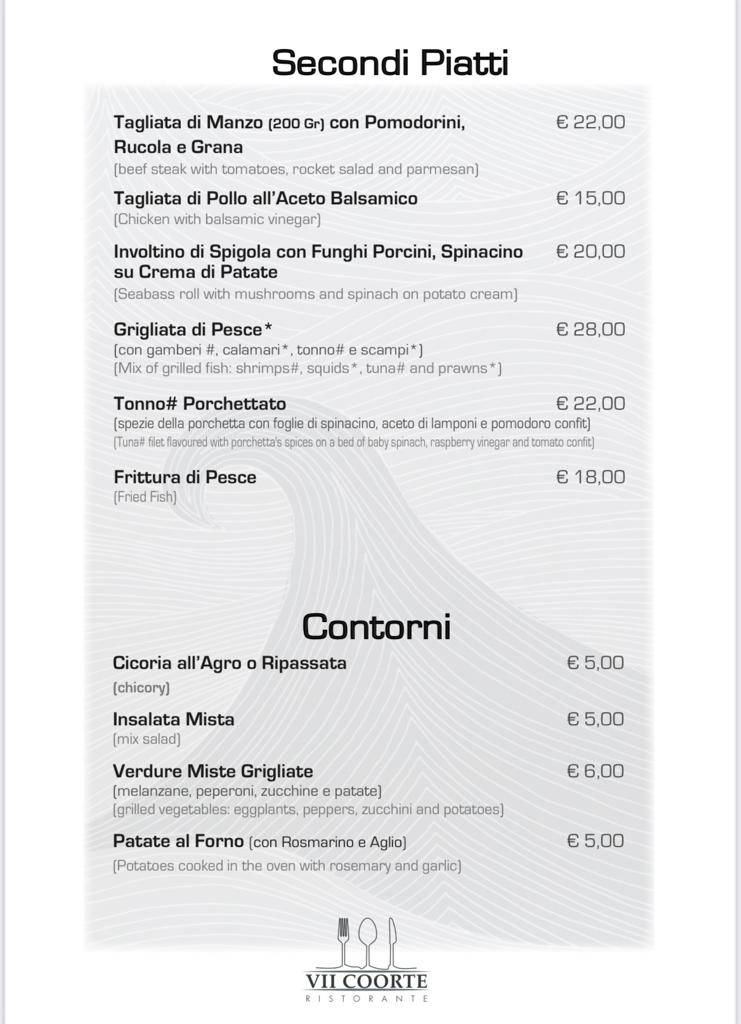 Menu bar pour VII Coorte dans Rome