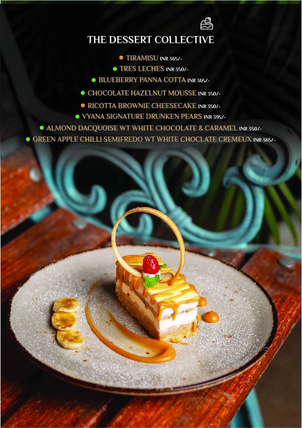 VYANA - World Cuisine Mocktails Al Fresco Rooftop Dining menu