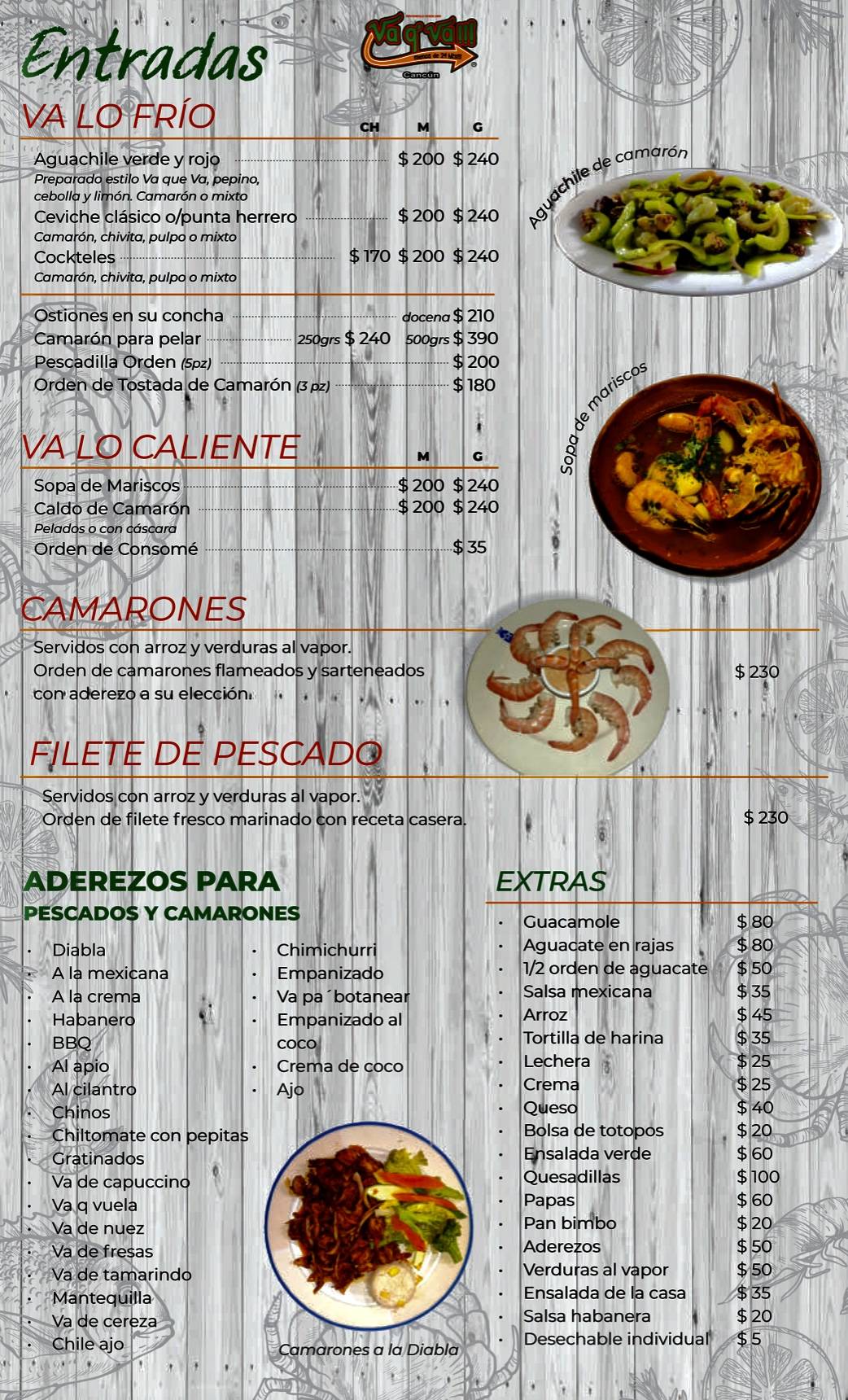 Menu at Restaurante Vaqva…!!!, Cancún