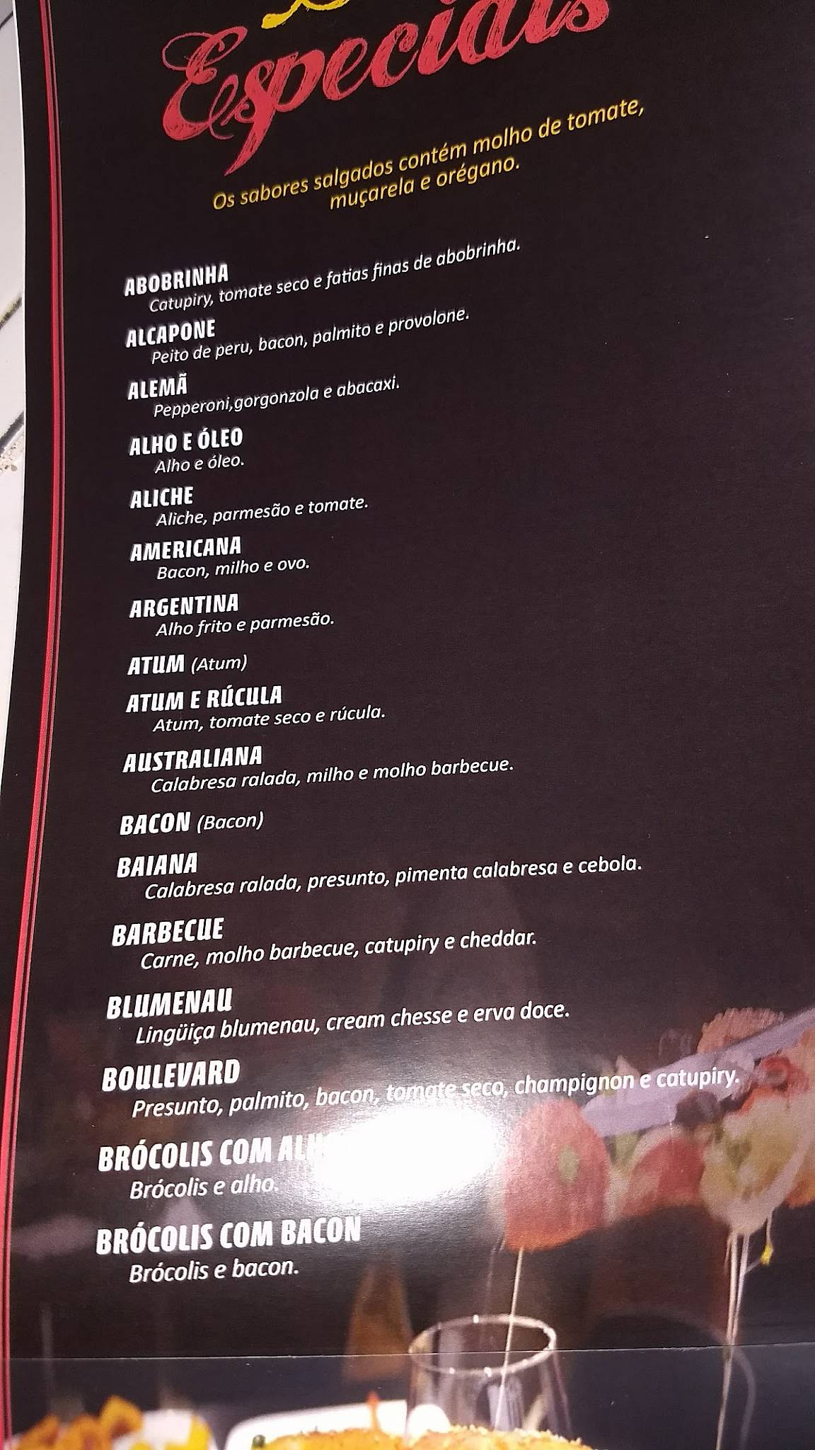 Boulevard Pizza cardápio