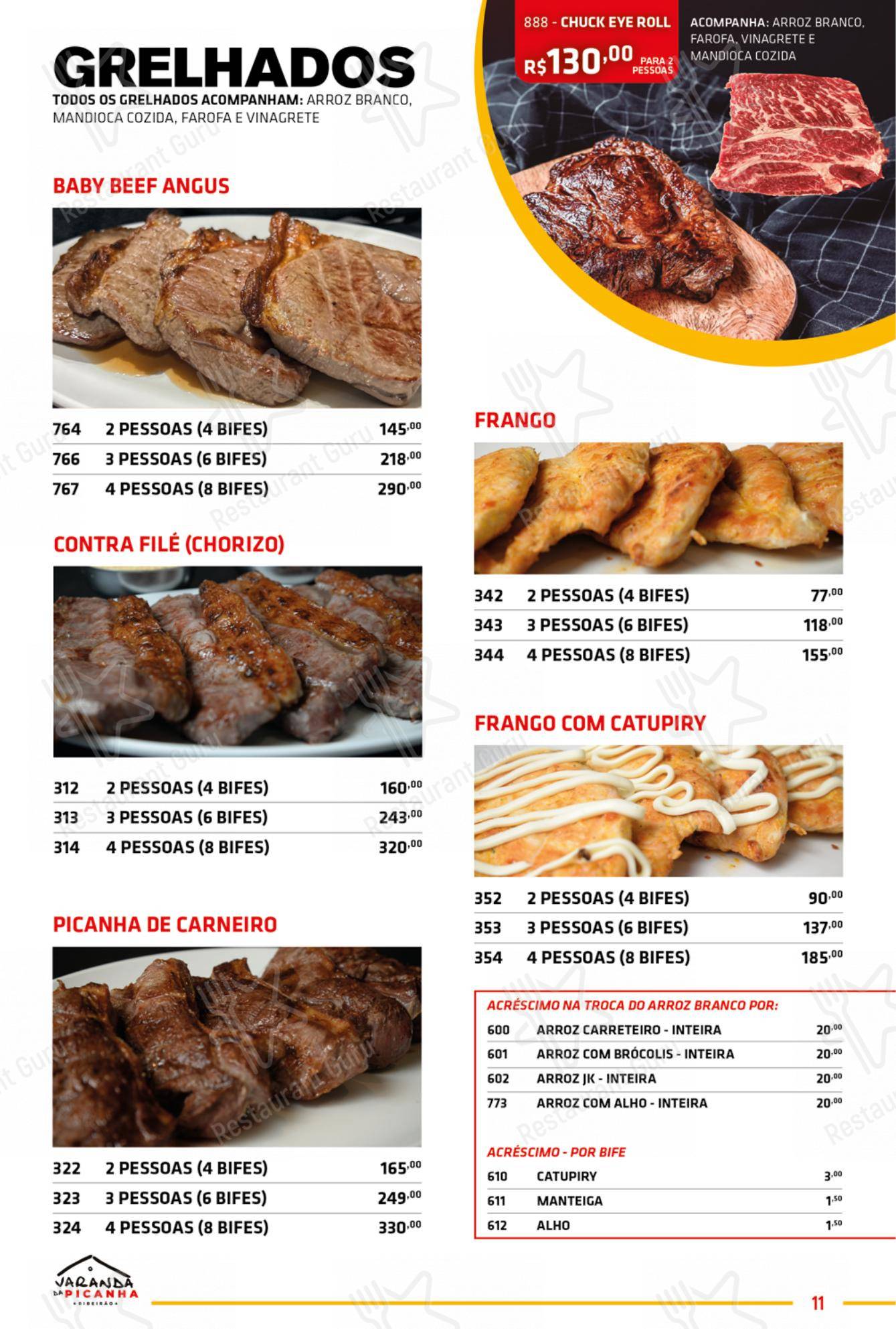 Menu para Varanda da Picanha restaurante