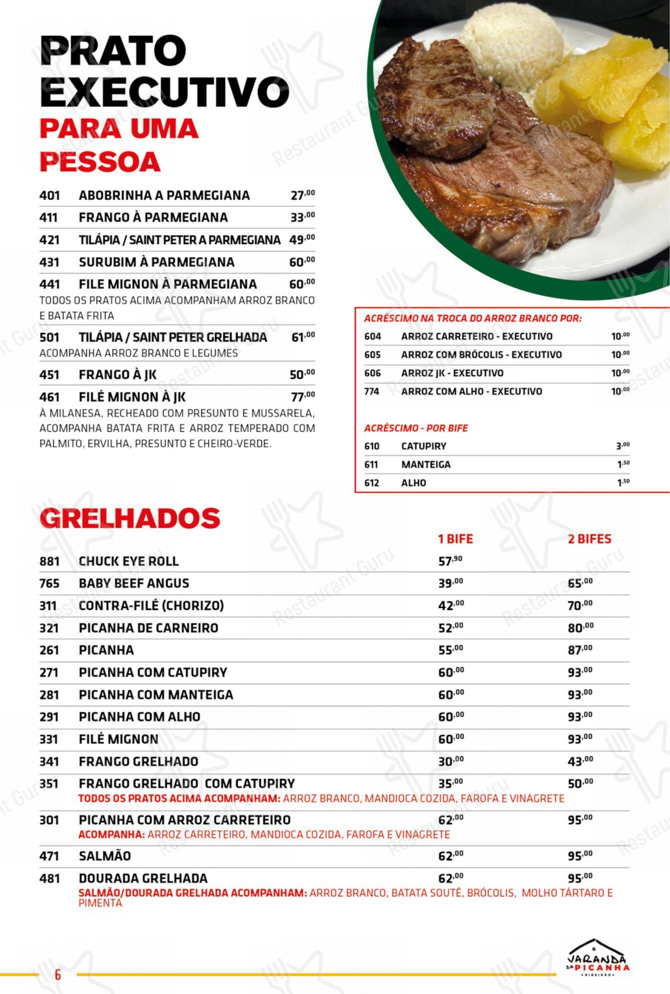 Menu para Varanda da Picanha em Ribeirão Preto