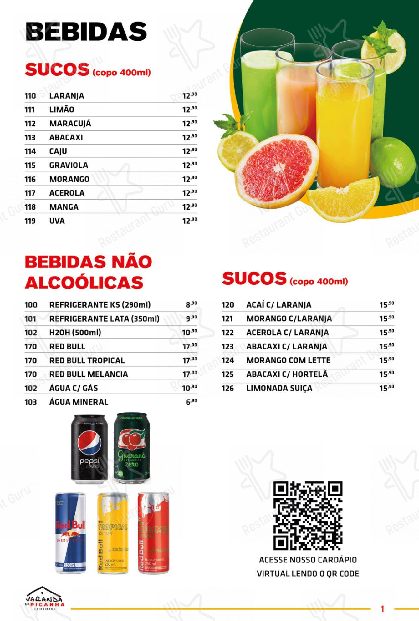 Menu para Varanda da Picanha restaurante