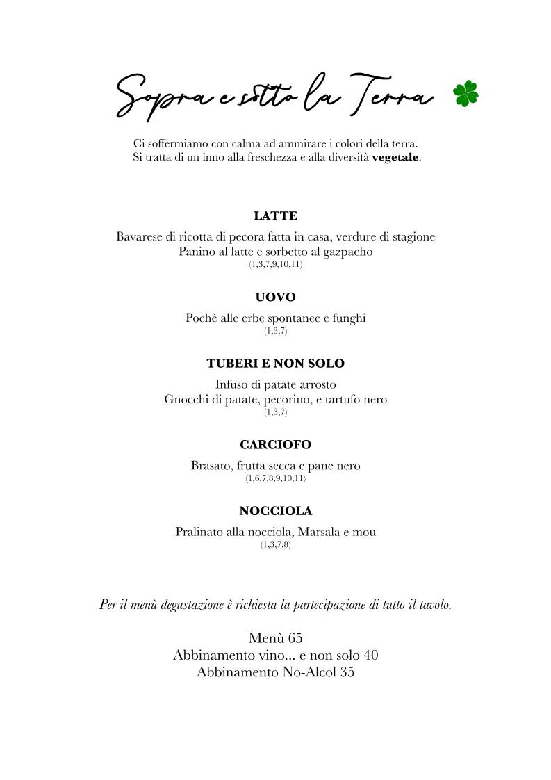 Menu di Vela Ristorante - True Mediterranean Taste