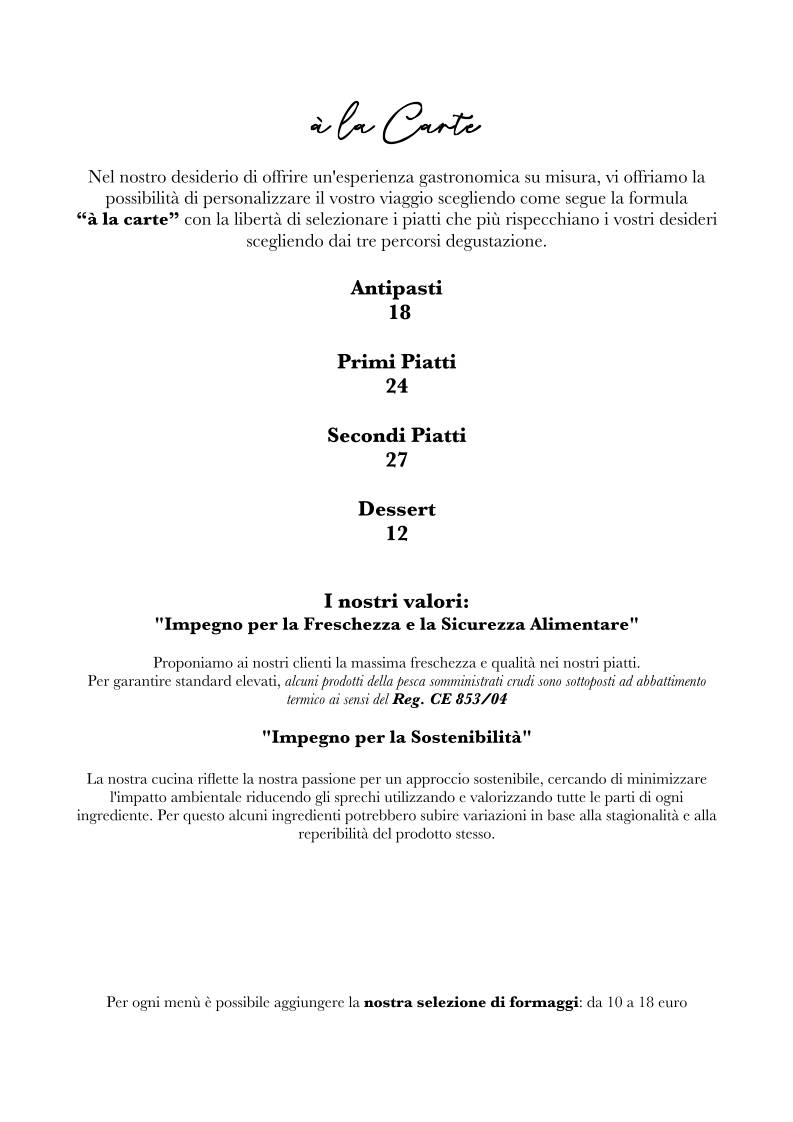 Menu di Vela Ristorante - True Mediterranean Taste