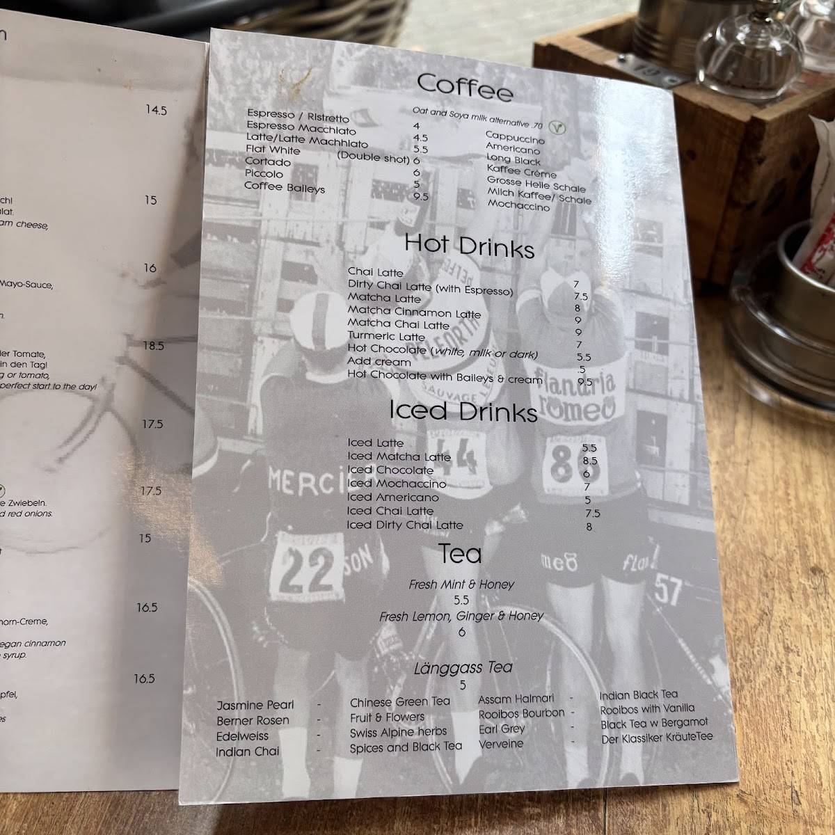 Menu di Velo Cafe 
