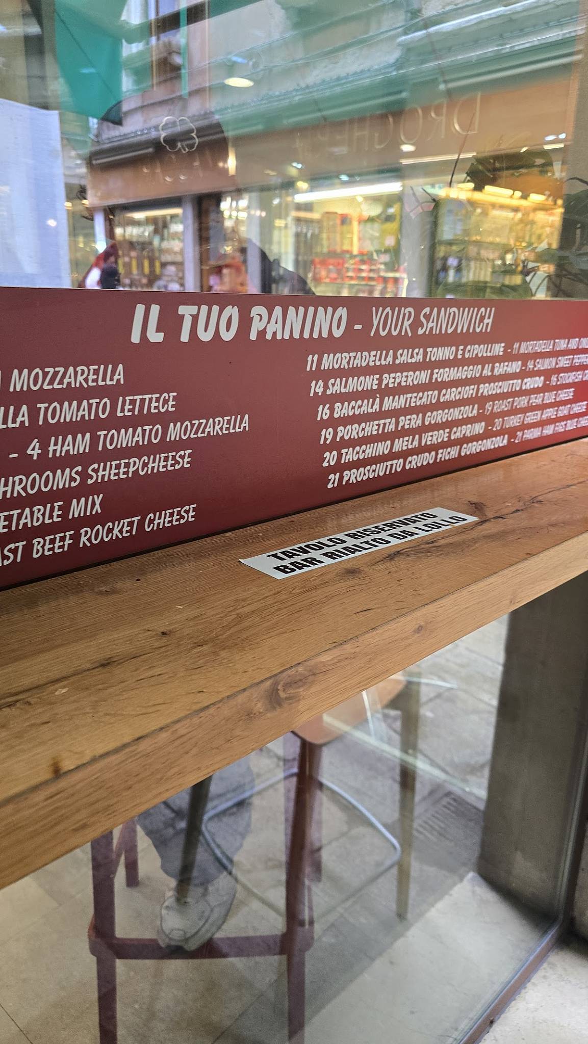 Menu di Bar Rialto da Lollo 