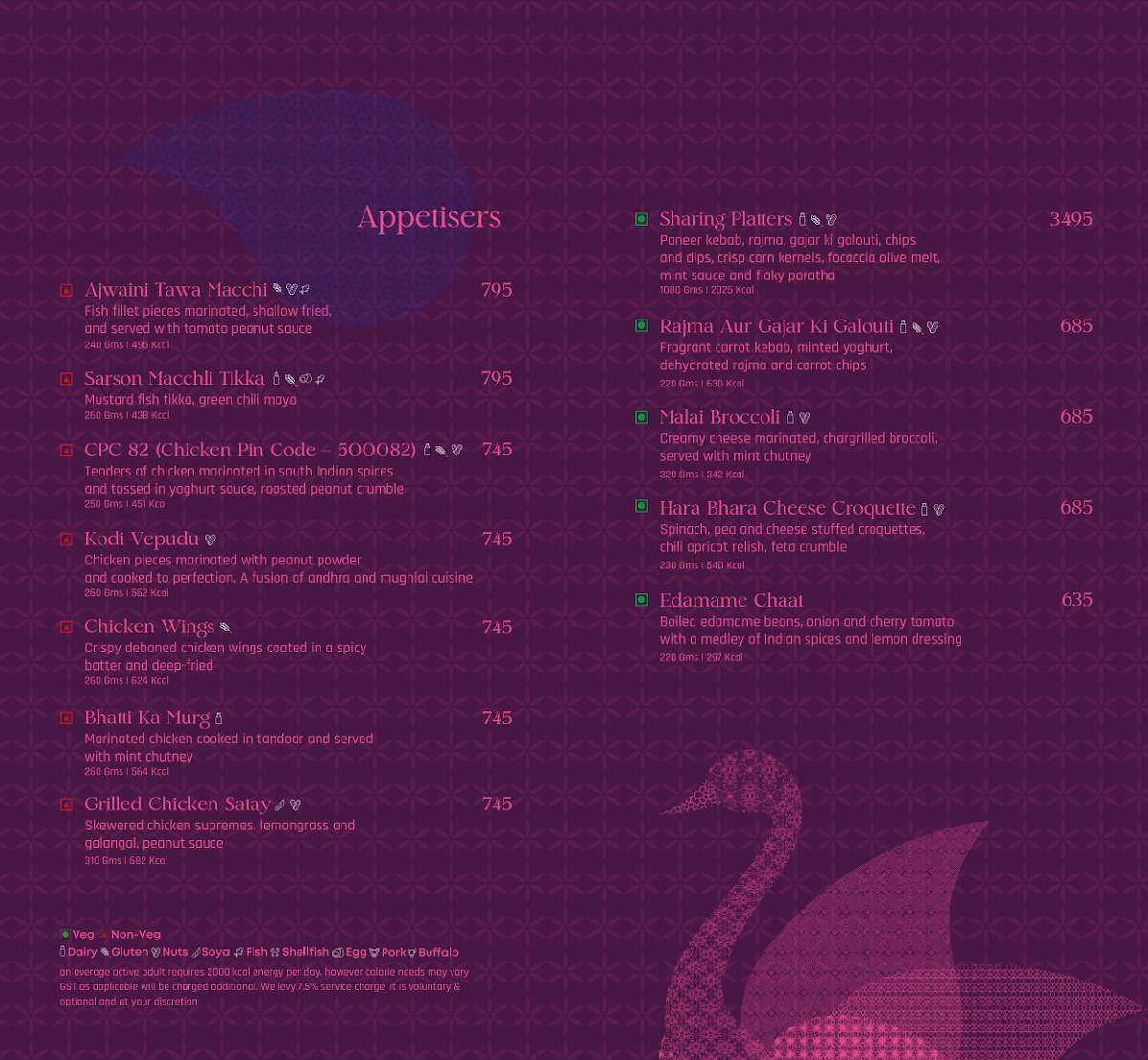 Verandah - The Park menu