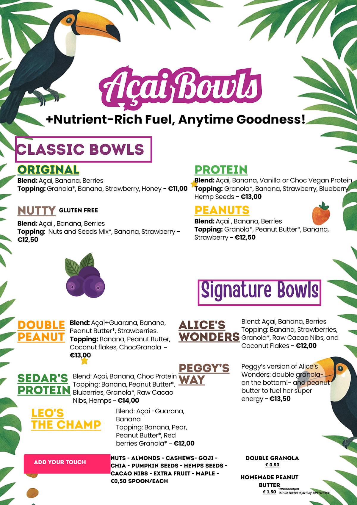 Menu di Very Açai 