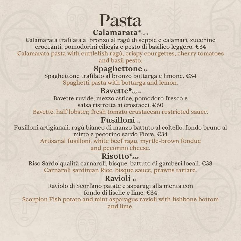 Menu di Vesper Beach Club 
