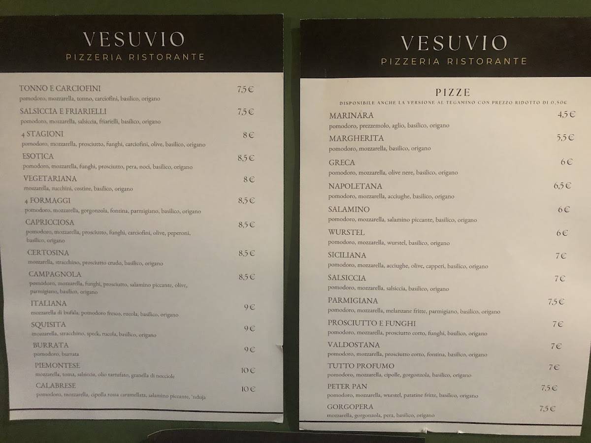 Menu di Vesuvio 