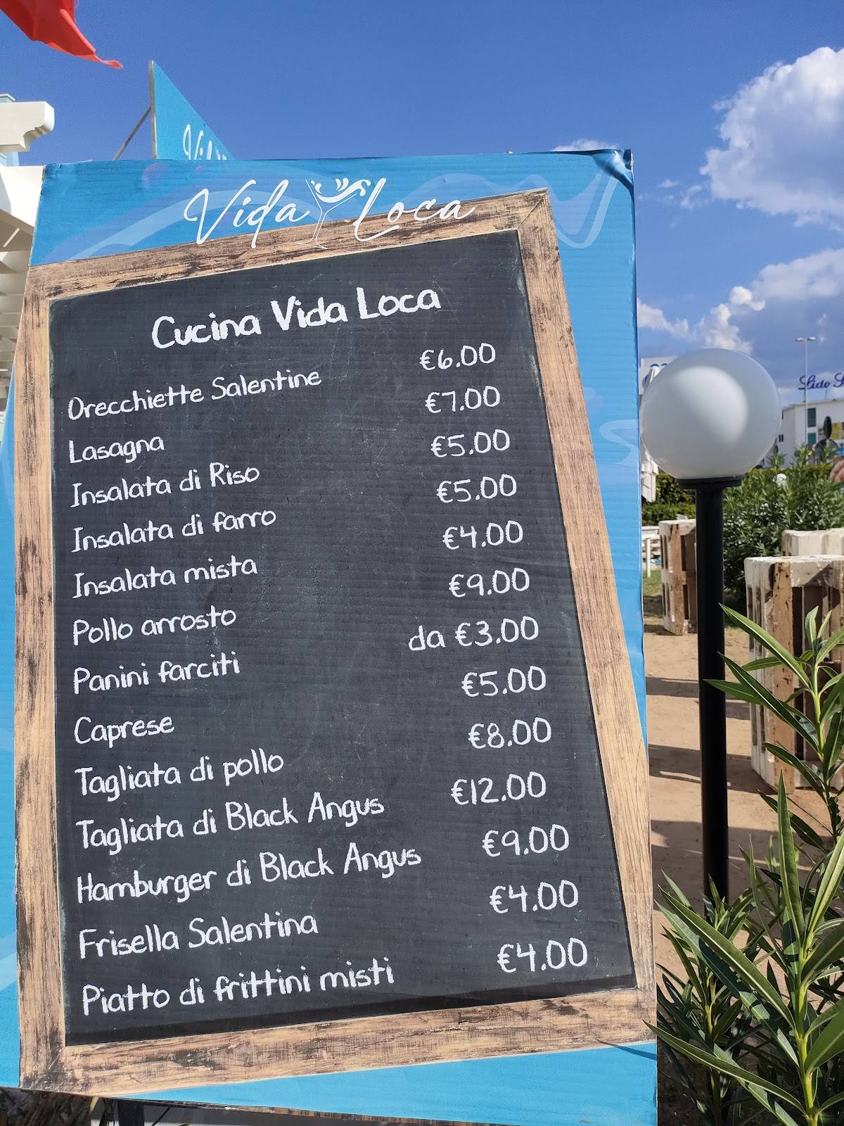 Menu di Caffetteria Vida Loca 