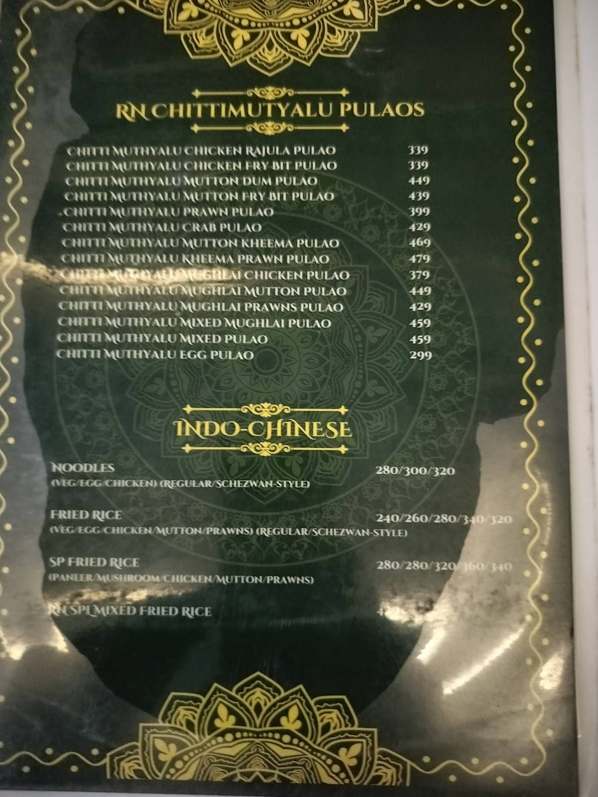 Royyala Naidu Comforts menu