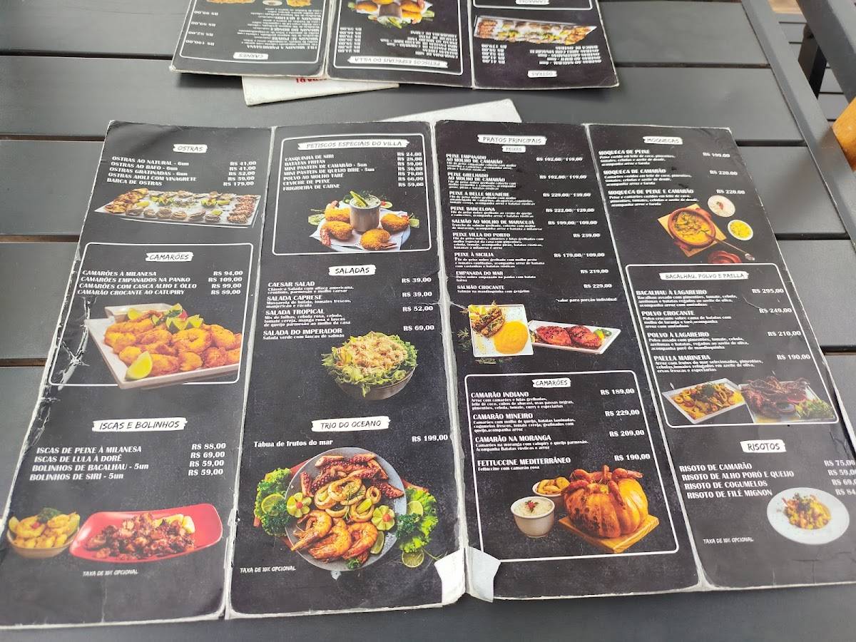 Villa do Porto - Gastronomia e Bar cardápio