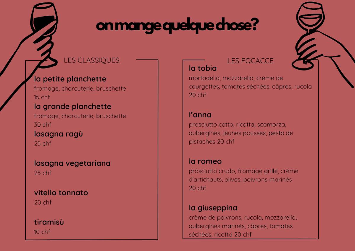 Menu di Vini Toscani - L'enoteca - bar à vin gourmand 