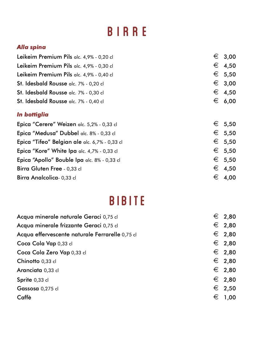 Menu di VintiReci Ristorante Pizzeria Gourmet 