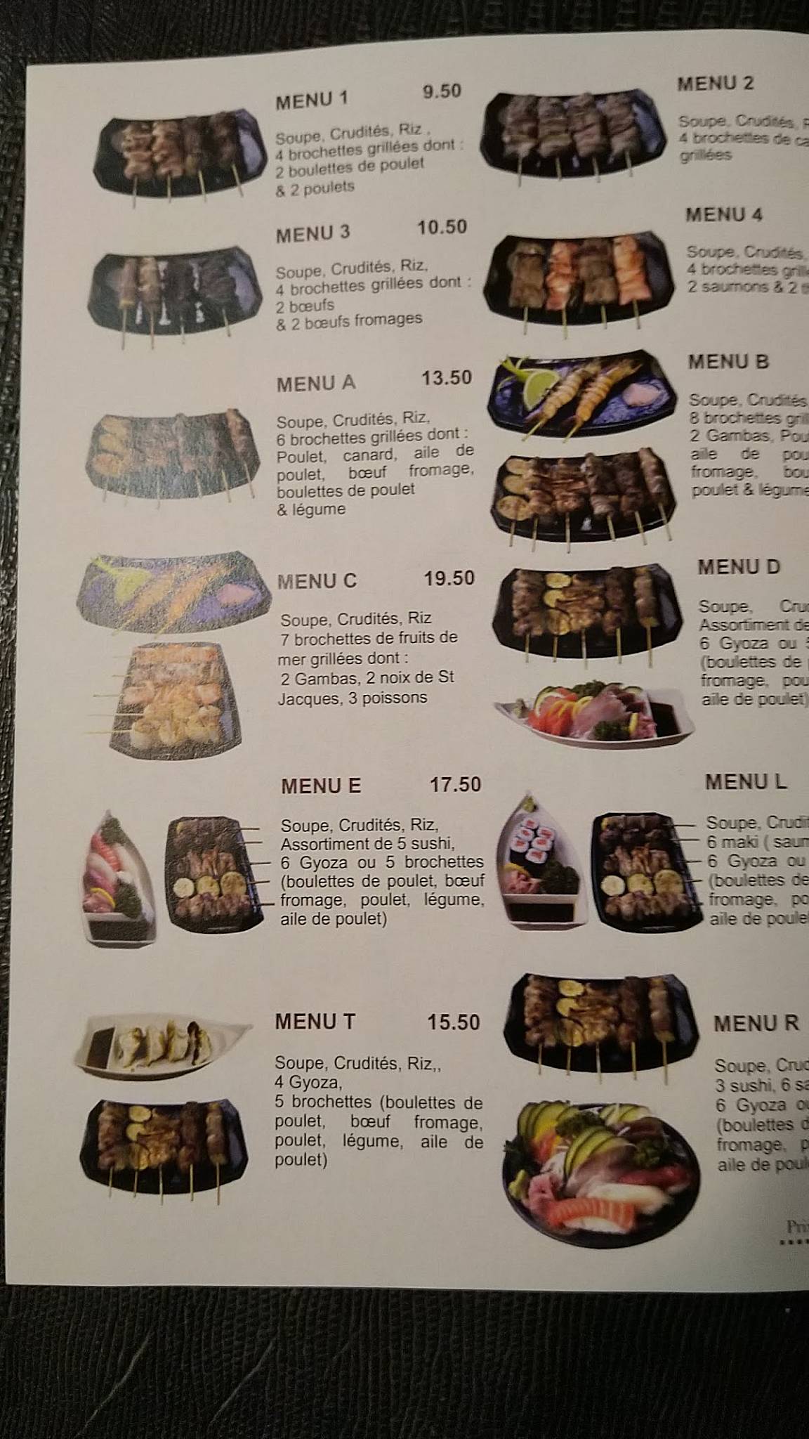 Menu de Nagano