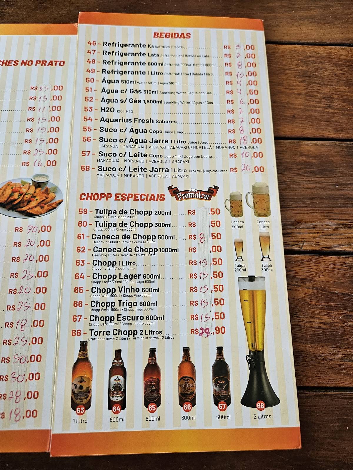 Vitória restaurante e petiscaria cardápio