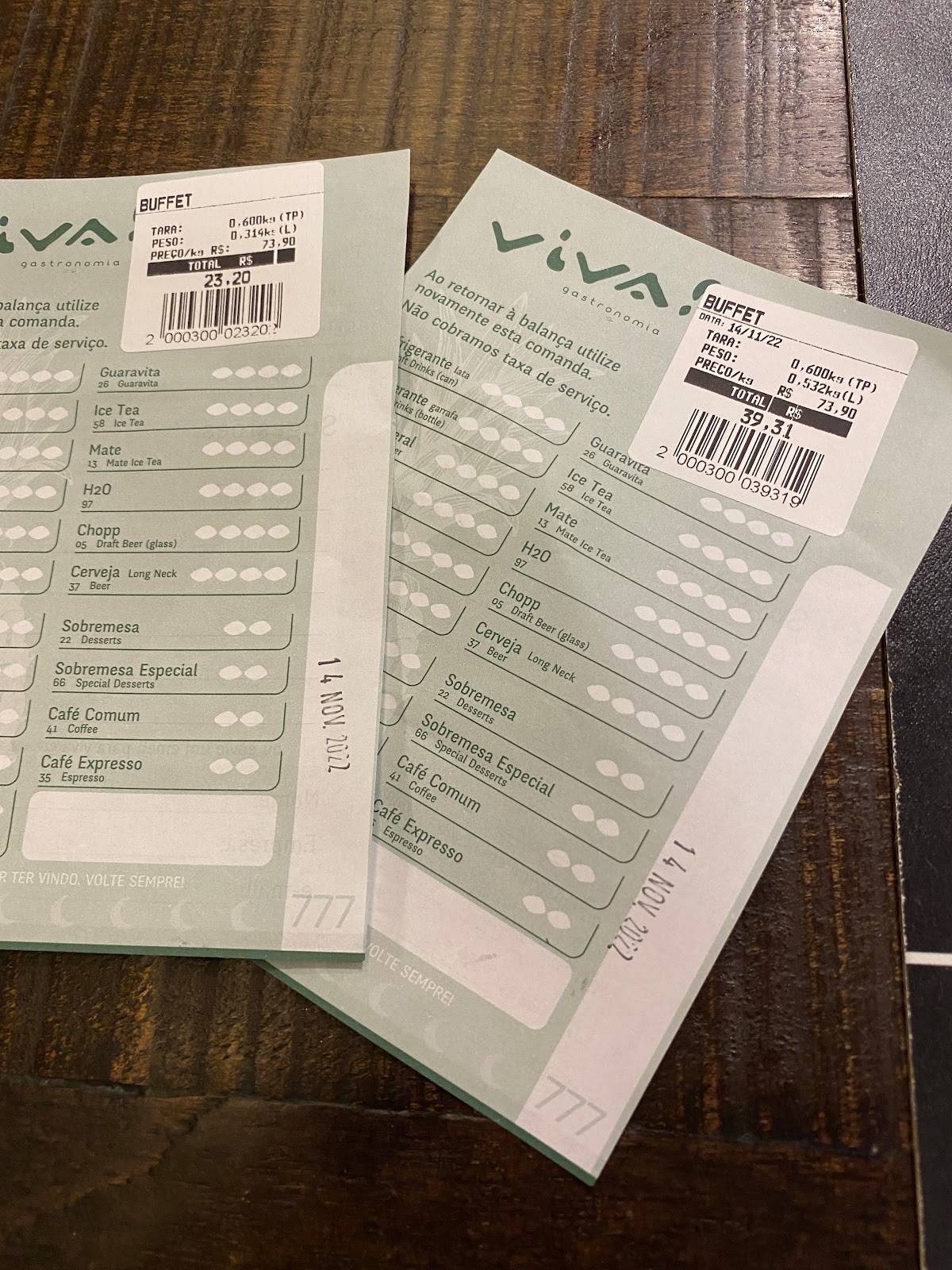 Viva Gastronomia cardápio