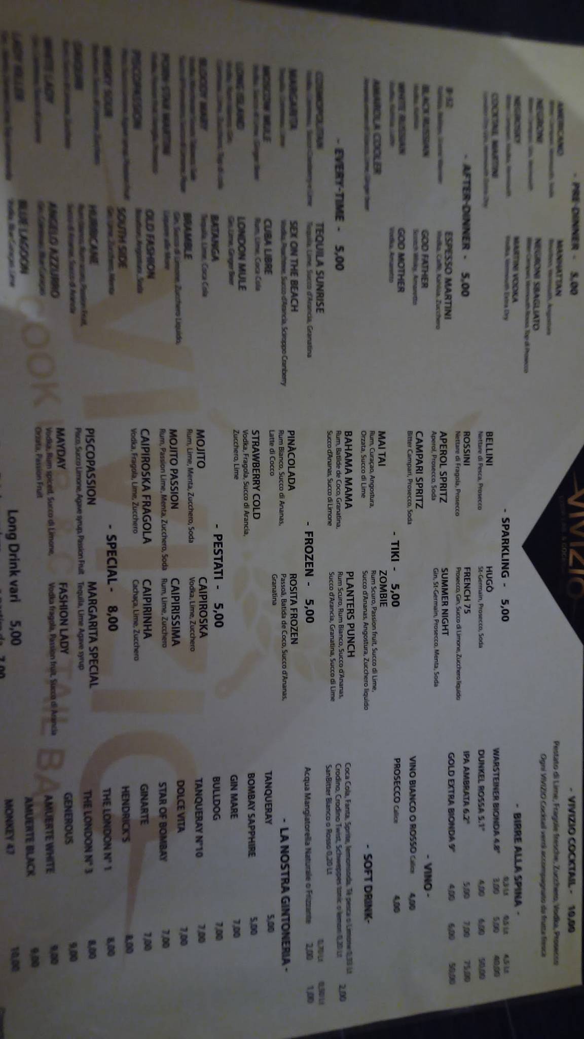 Menu di Vivizio di Domenico Giaimo 