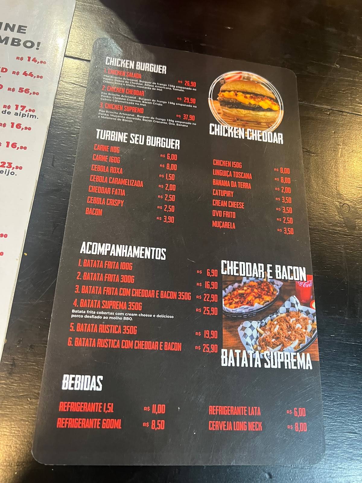 Vix Burguer cardápio
