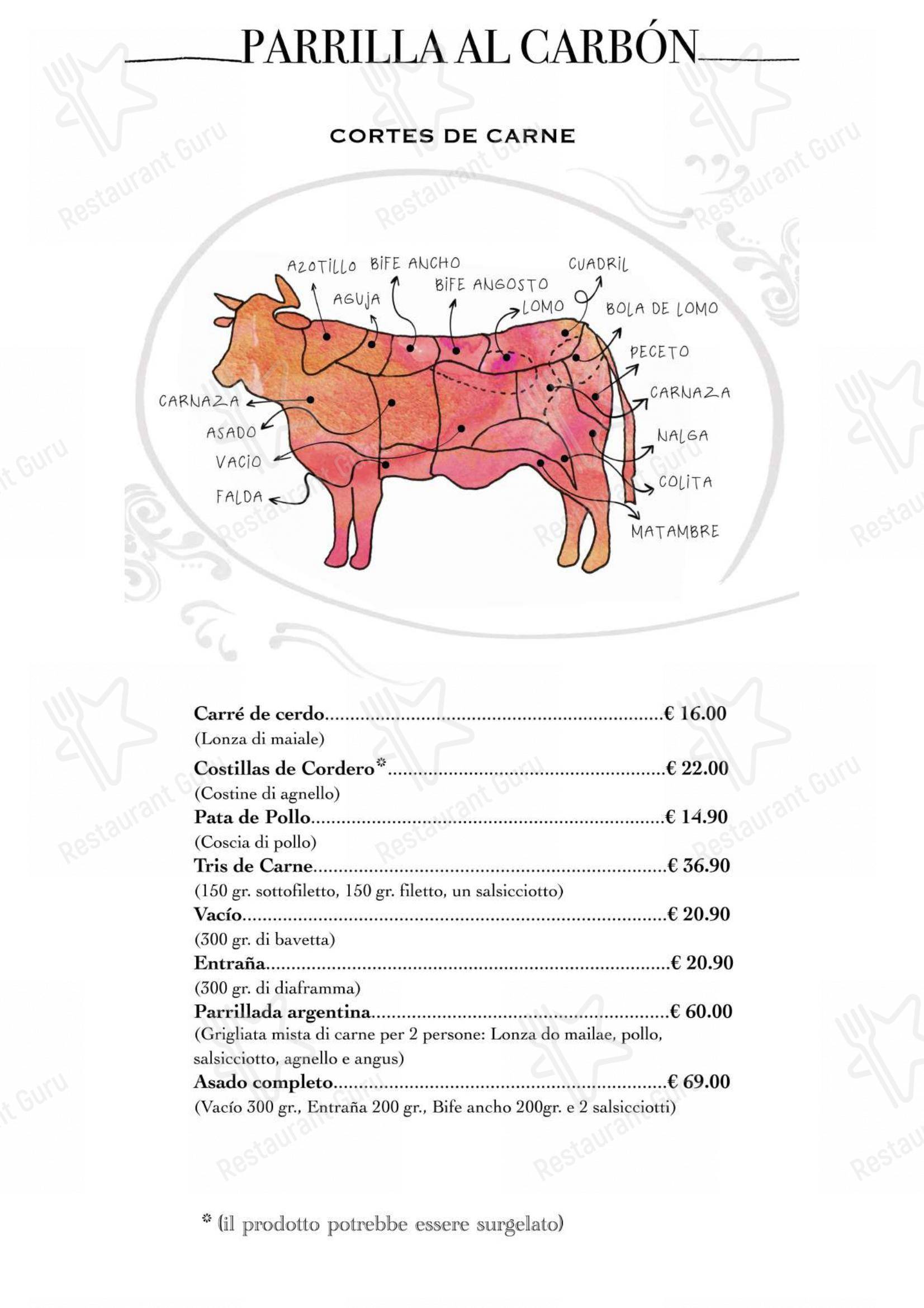 Menu di Volver - Menu