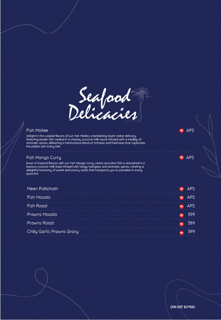 MAZALI RESTAURANT menu