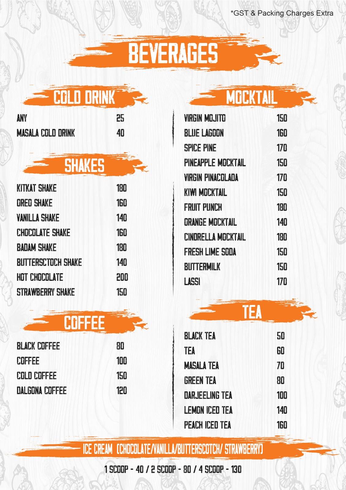 WONDER CAFÉ - Fine Dining menu