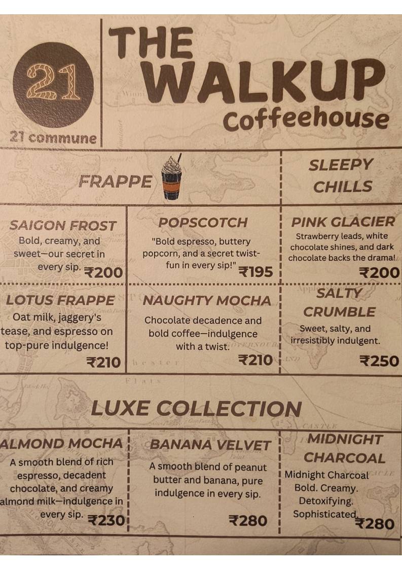 Walkupp CoffeeHouse menu