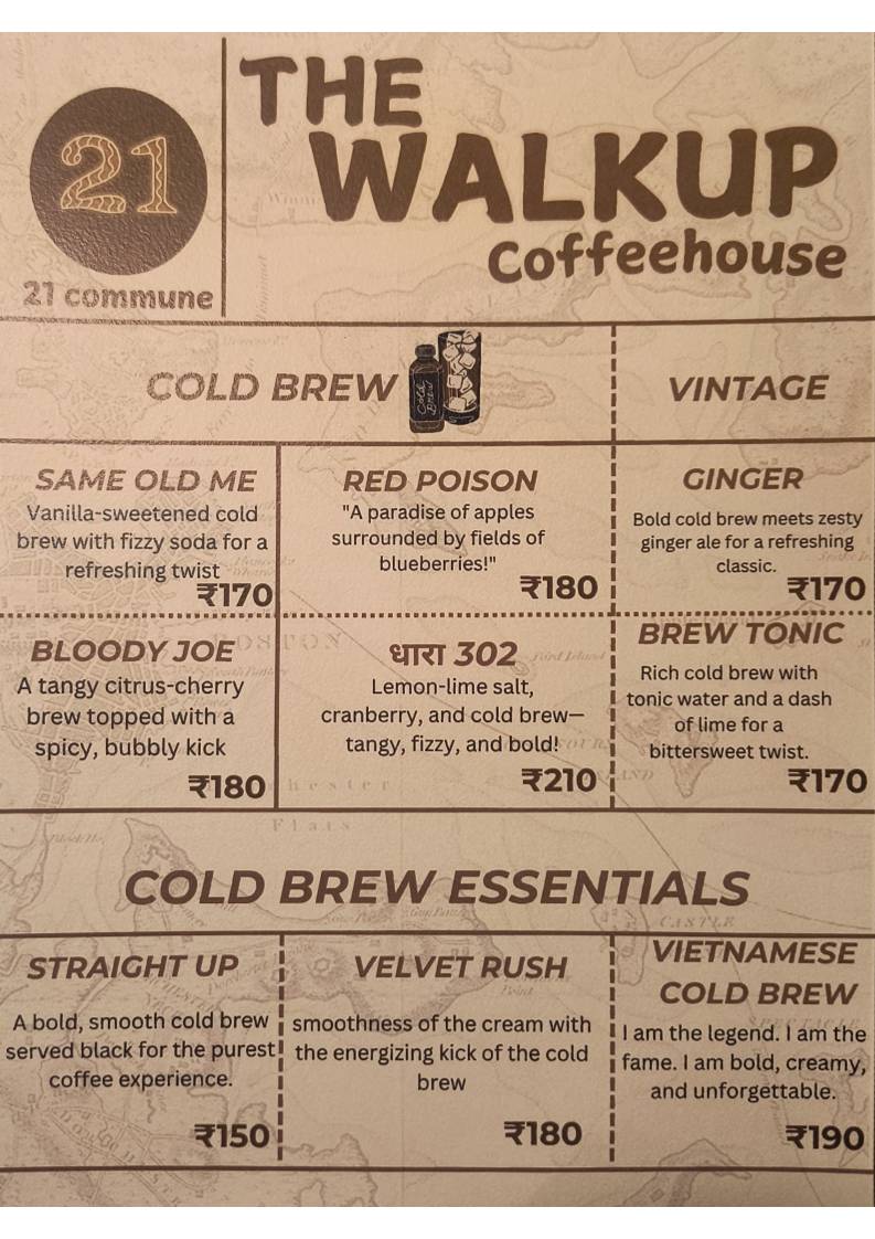 Walkupp CoffeeHouse menu