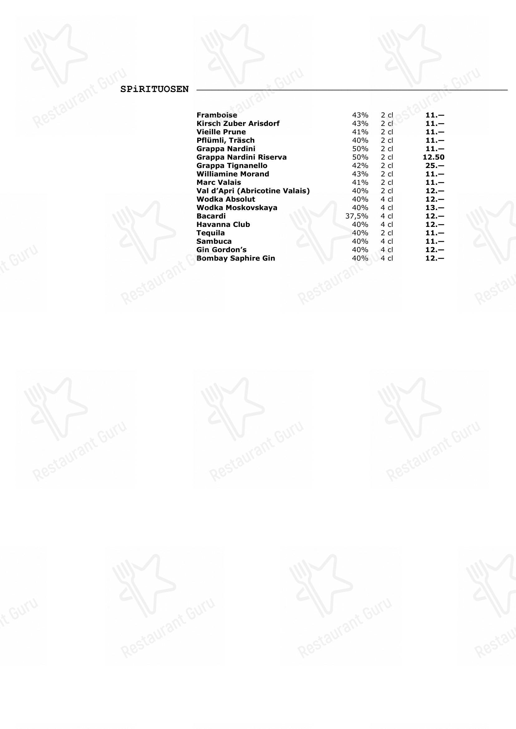 Menu di Walliser Kanne - Menu