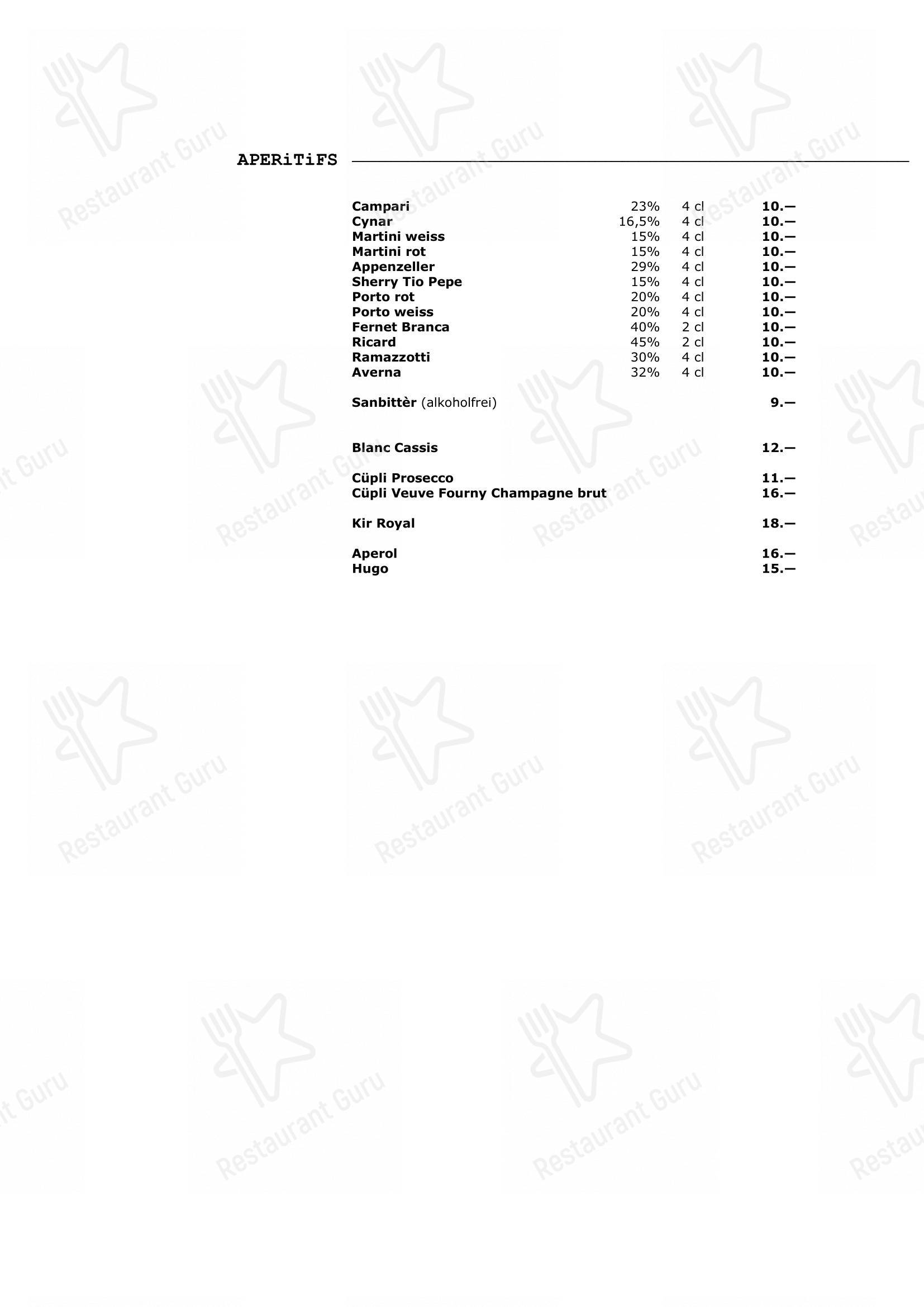 Menu per Walliser Kanne pub & bar