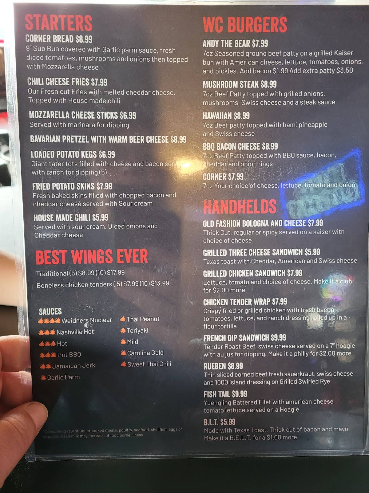 Menu at Weidner's Corner 2 - Baltimore, OH pub & bar, Baltimore