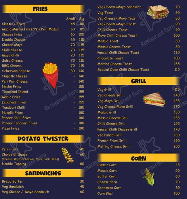 What The Fries Best Cafe/Restaurant Santacruz menu