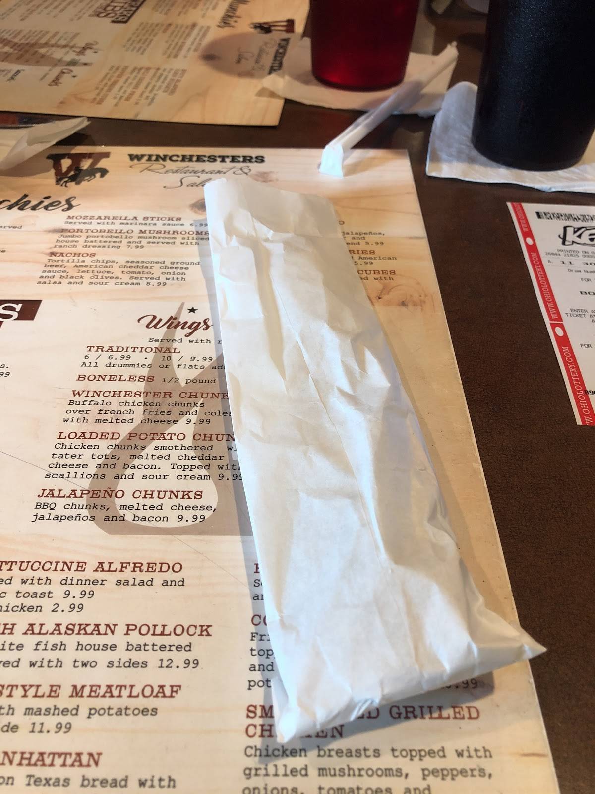 Menu at Winchesters Restaurant and Saloon, Delta