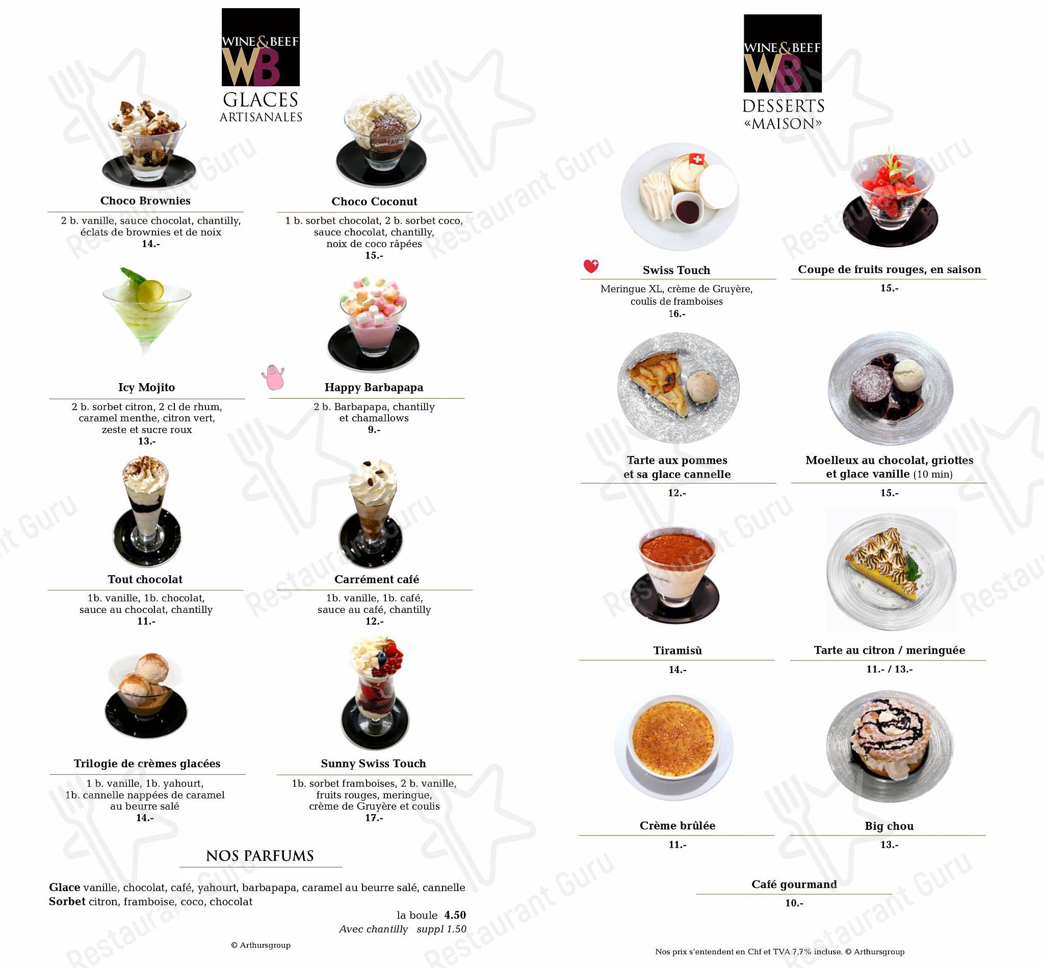 Menu di Wine & Beef Fusterie - Ночное меню